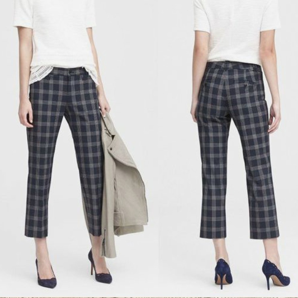 Banana Republic Women’s Plaid Logan Crop Trouser size 4